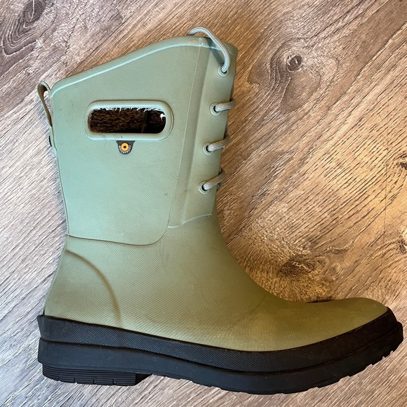 Bogs Amanda II Plush Lace Up Waterproof Boots Faux Fur Jade Green Women 10 EU 41 - Picture 12 of 12